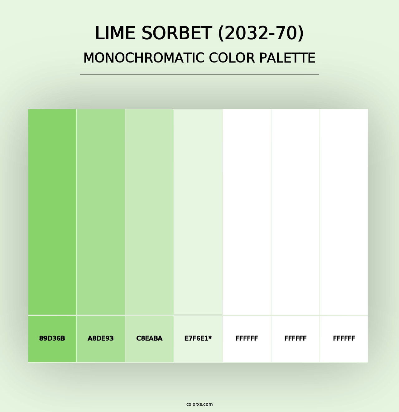 Lime Sorbet (2032-70) - Monochromatic Color Palette