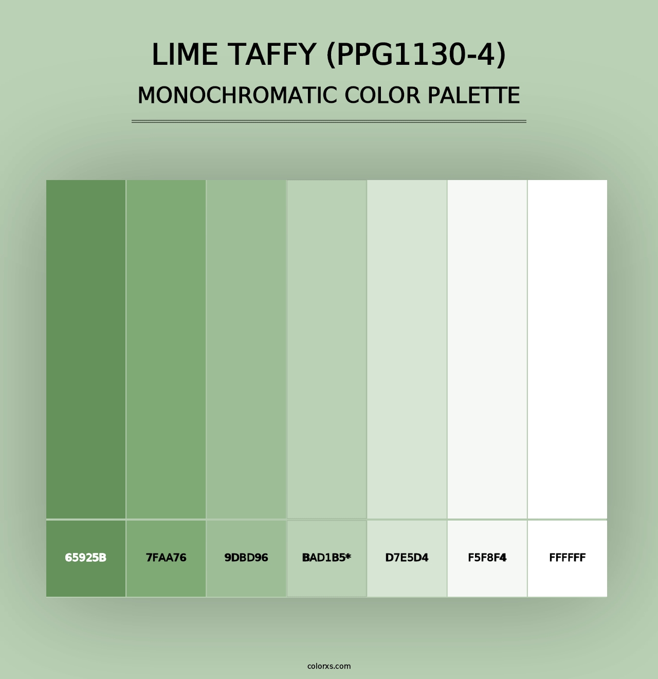 Lime Taffy (PPG1130-4) - Monochromatic Color Palette