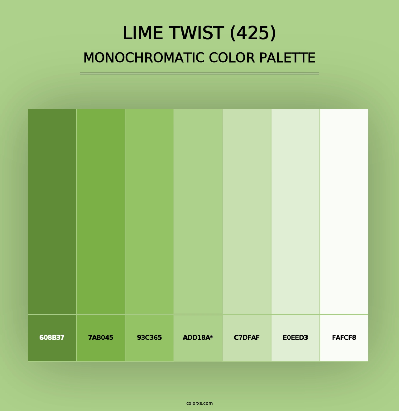 Lime Twist (425) - Monochromatic Color Palette