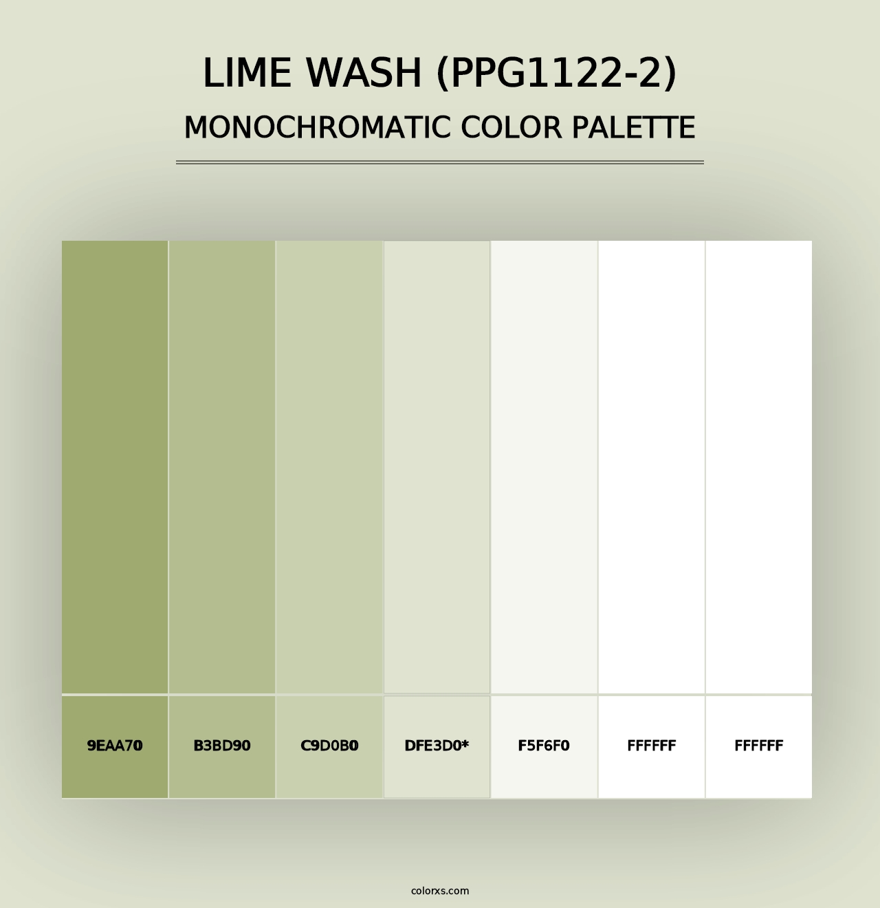 Lime Wash (PPG1122-2) - Monochromatic Color Palette