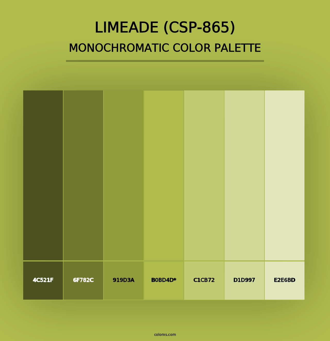 Limeade (CSP-865) - Monochromatic Color Palette