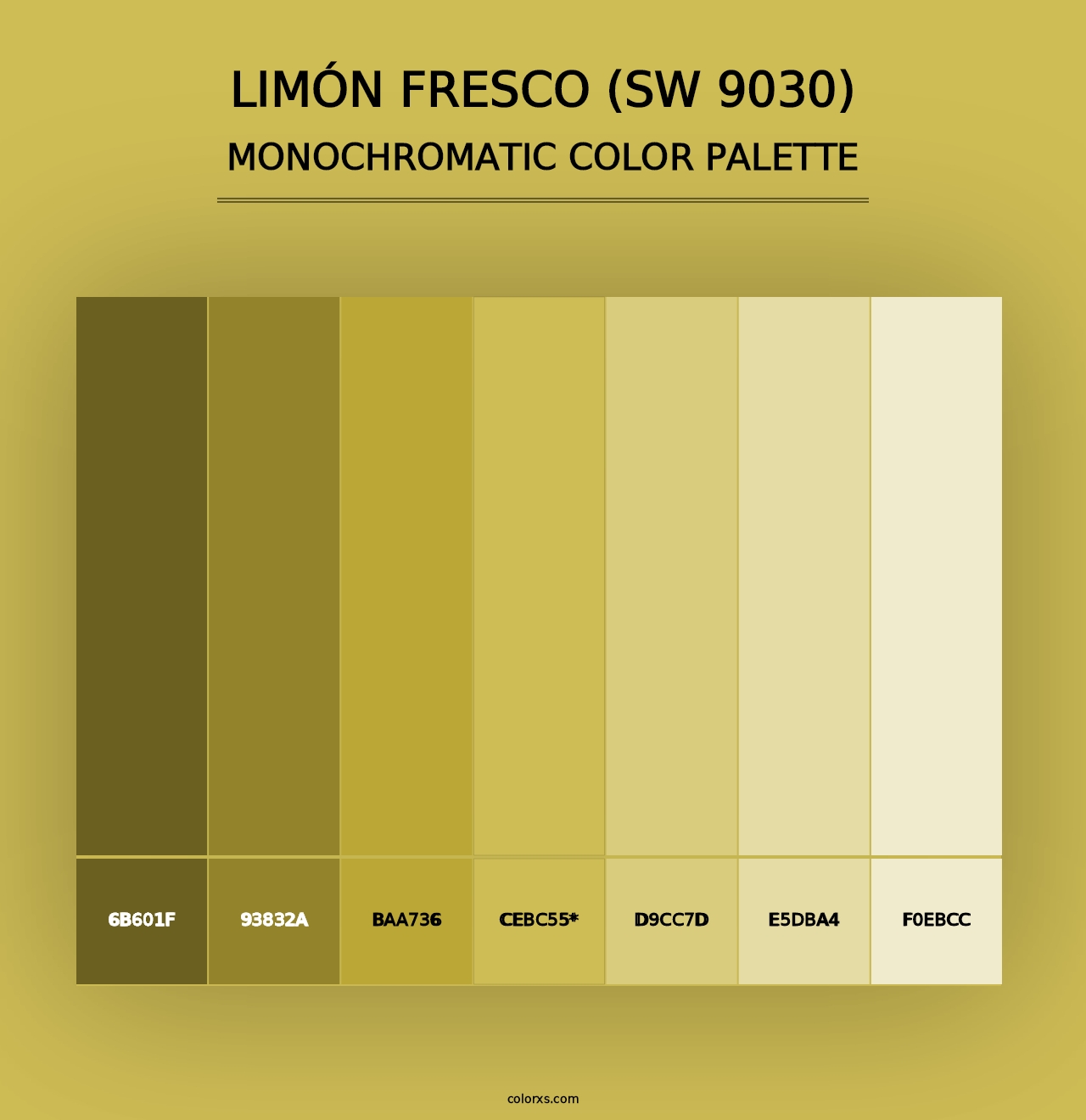 Limón Fresco (SW 9030) - Monochromatic Color Palette