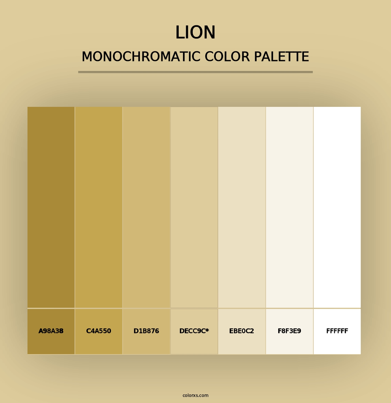 Lion - Monochromatic Color Palette