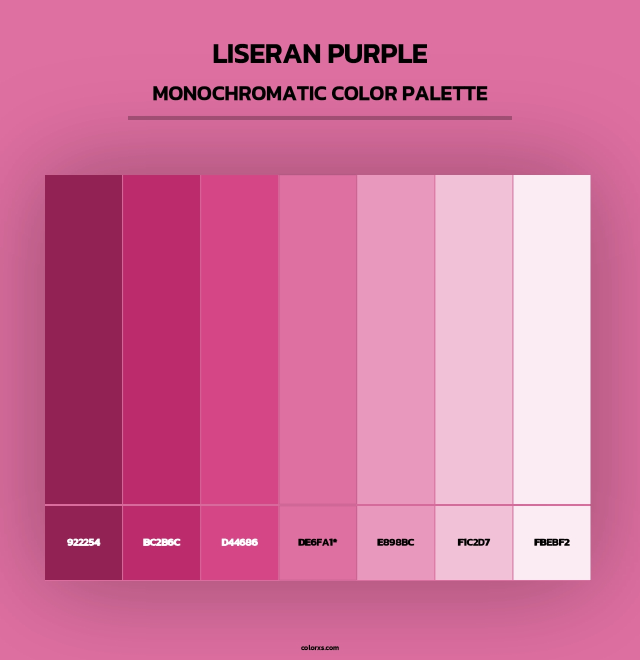 Liseran Purple - Monochromatic Color Palette