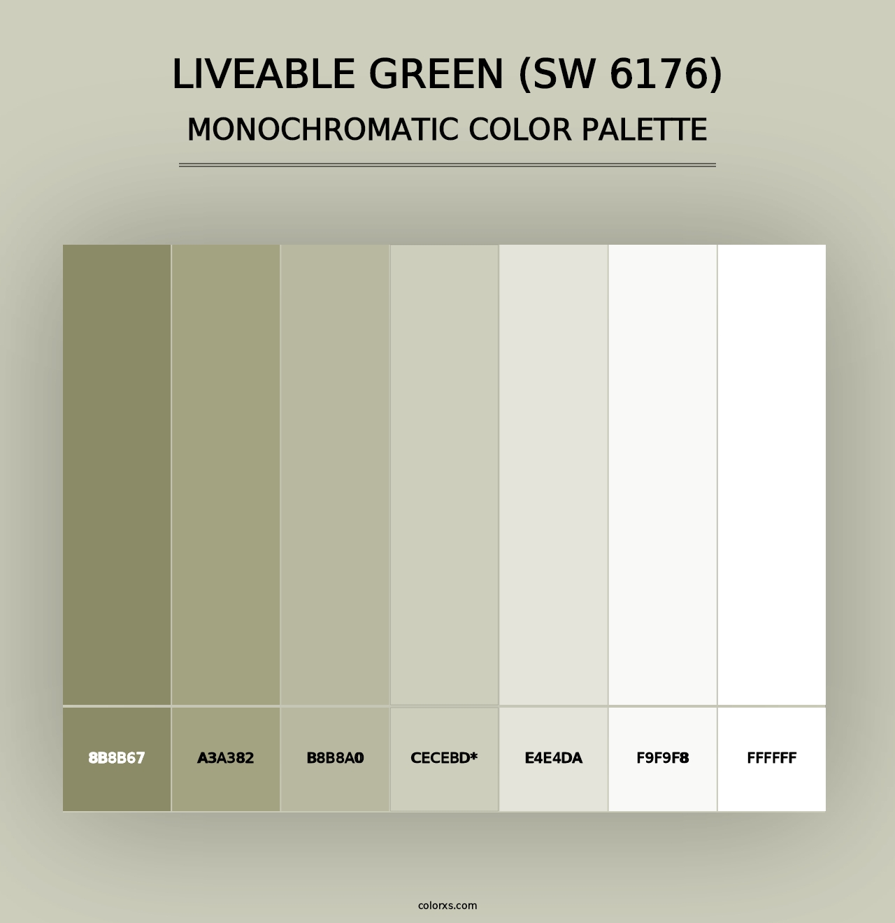 Liveable Green (SW 6176) - Monochromatic Color Palette