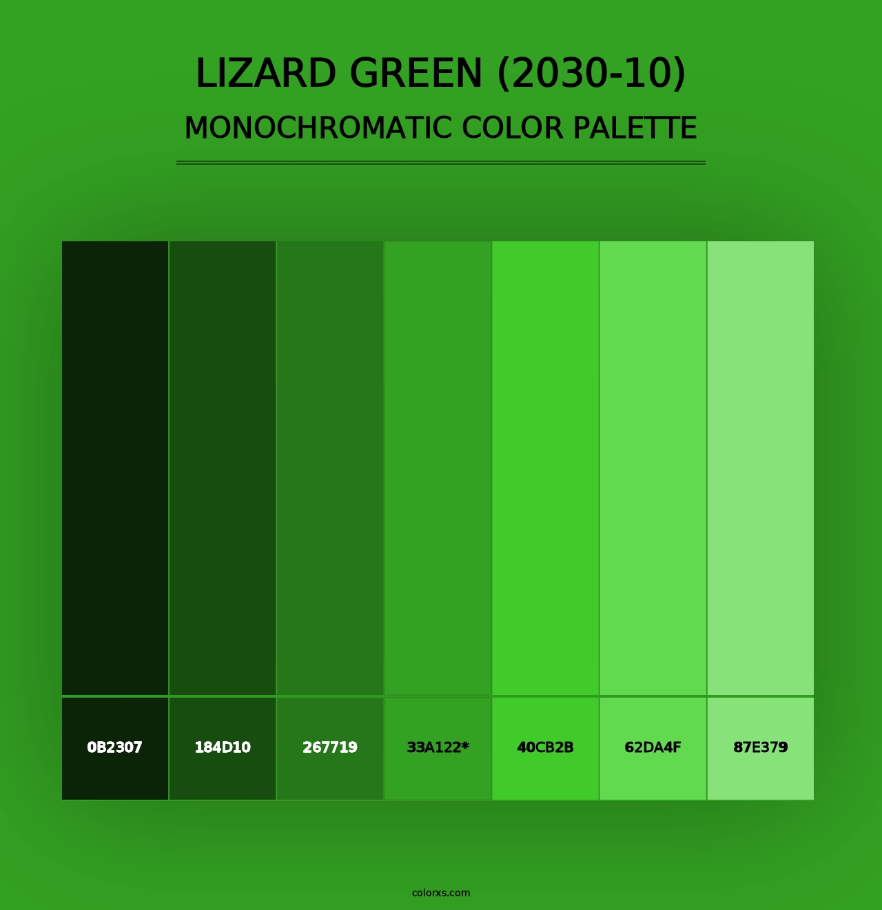 Lizard Green (2030-10) - Monochromatic Color Palette