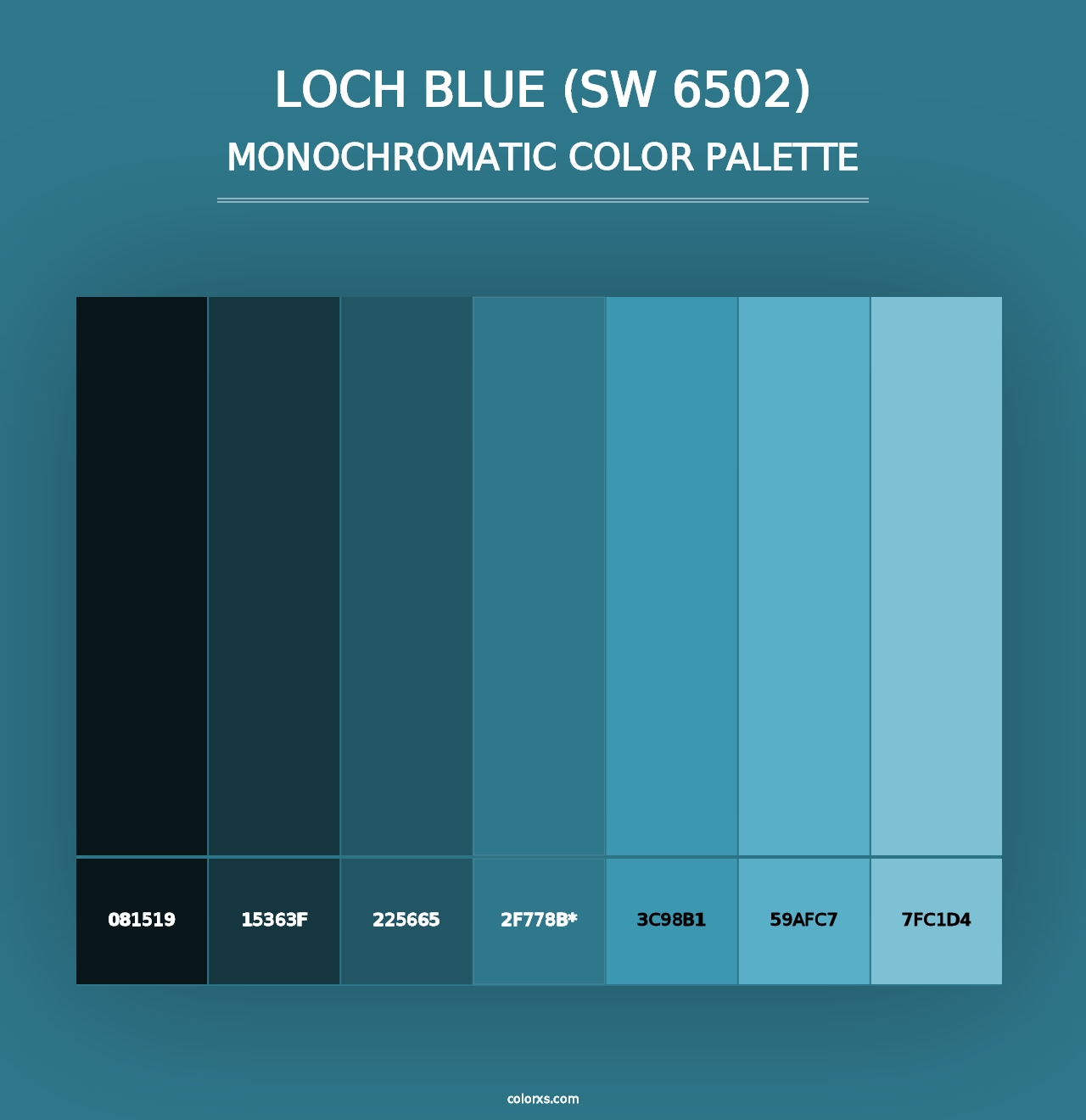 Loch Blue (SW 6502) - Monochromatic Color Palette