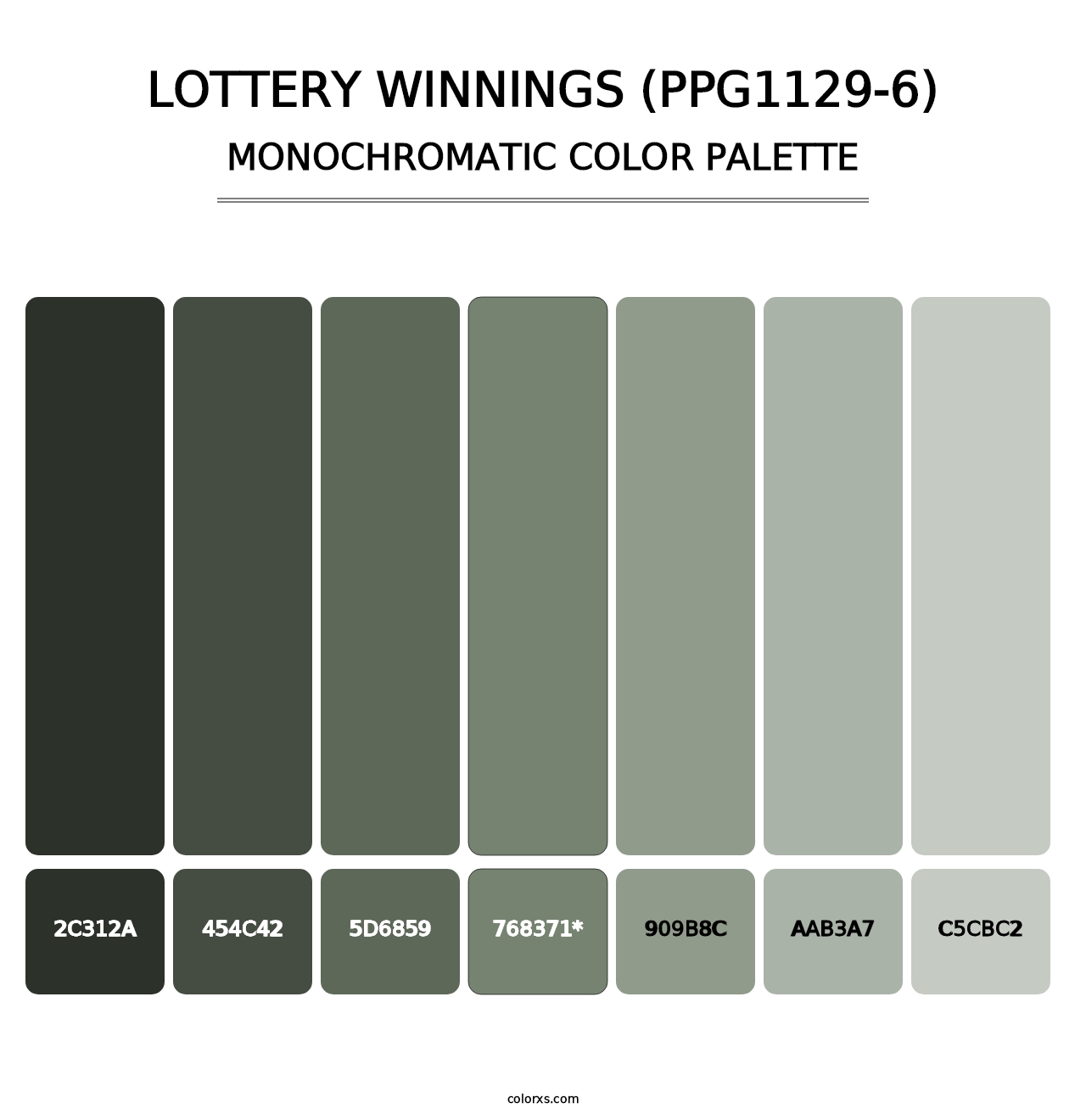 Lottery Winnings (PPG1129-6) - Monochromatic Color Palette