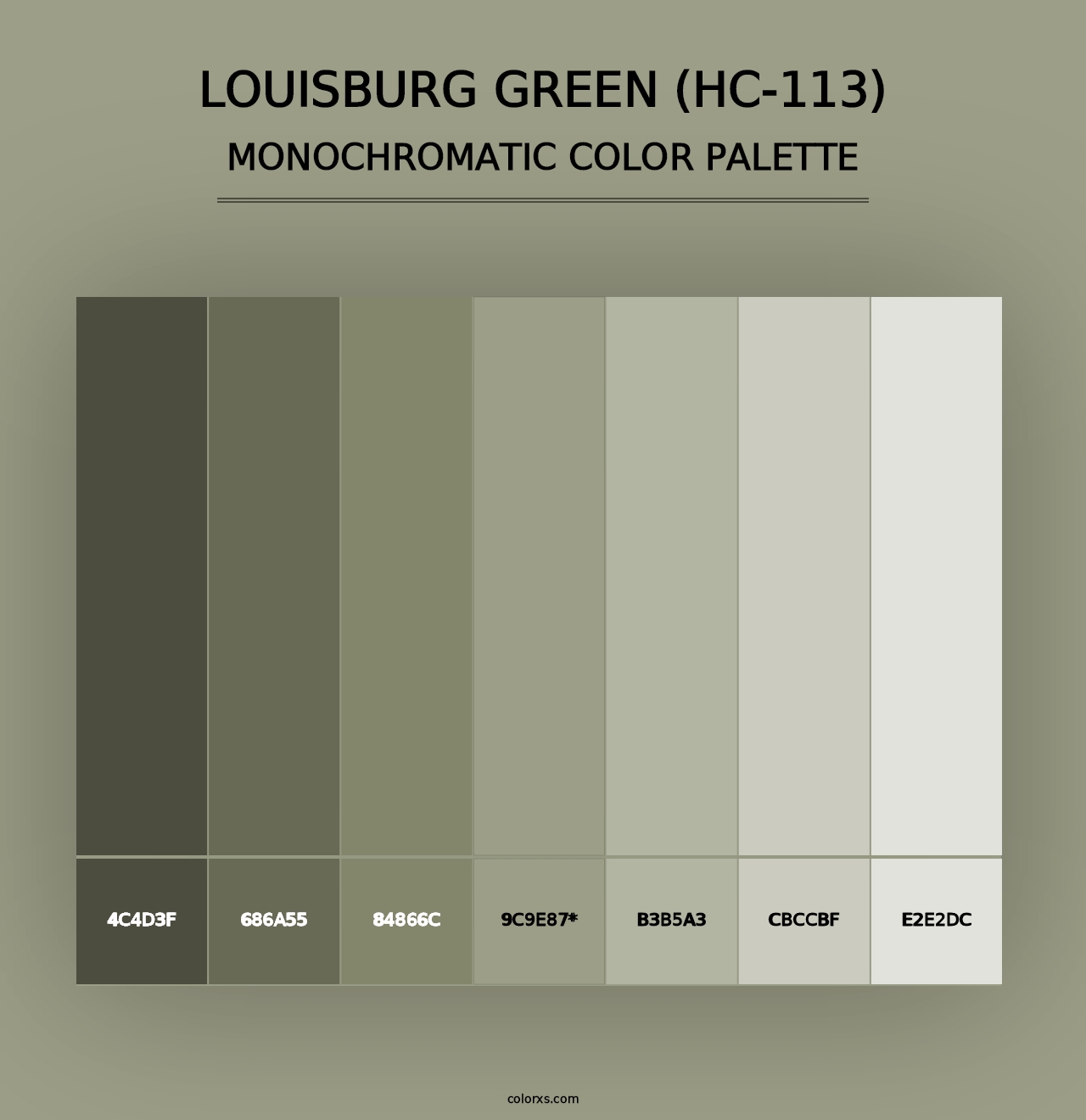 Louisburg Green (HC-113) - Monochromatic Color Palette