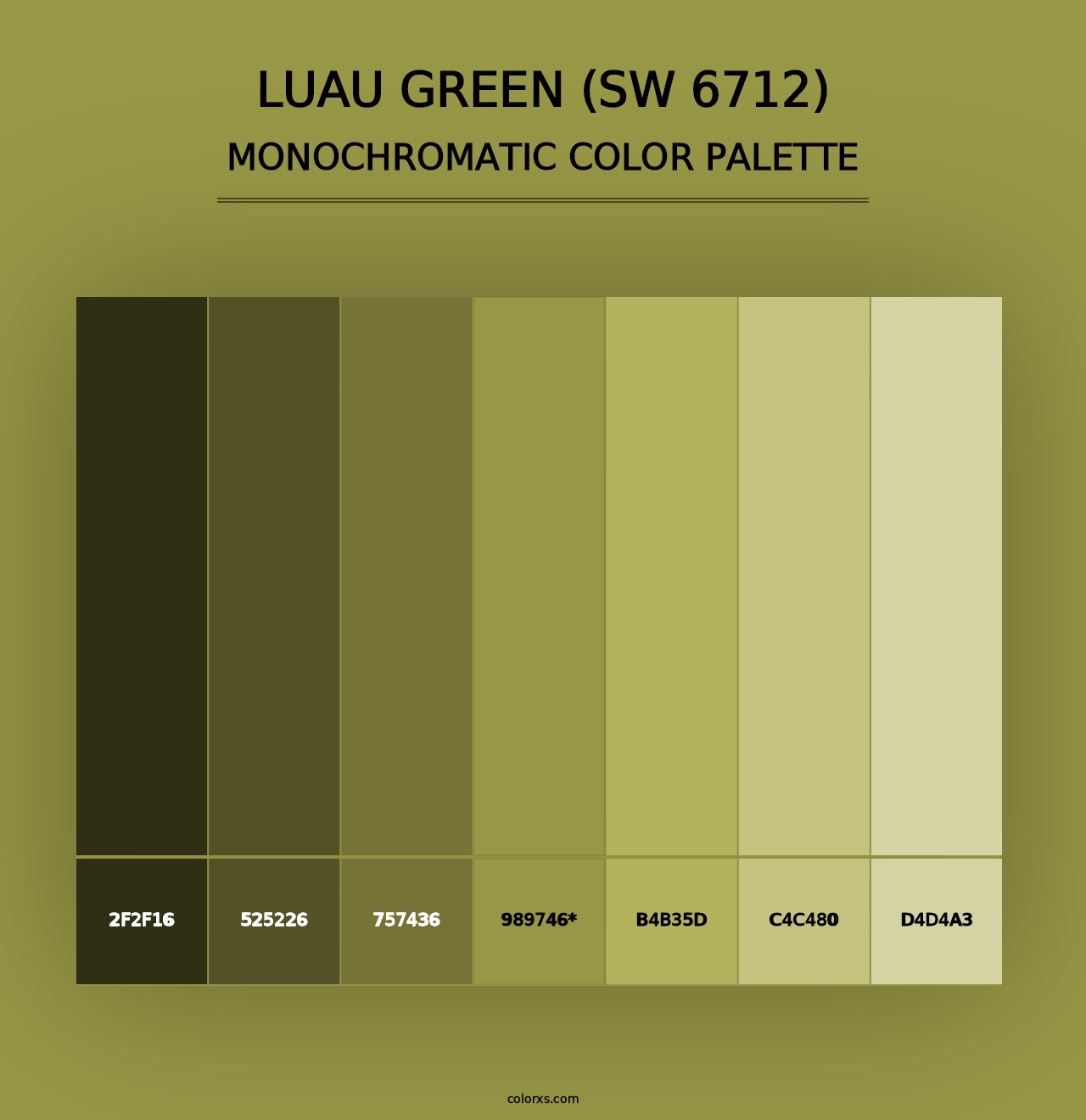 Luau Green (SW 6712) - Monochromatic Color Palette