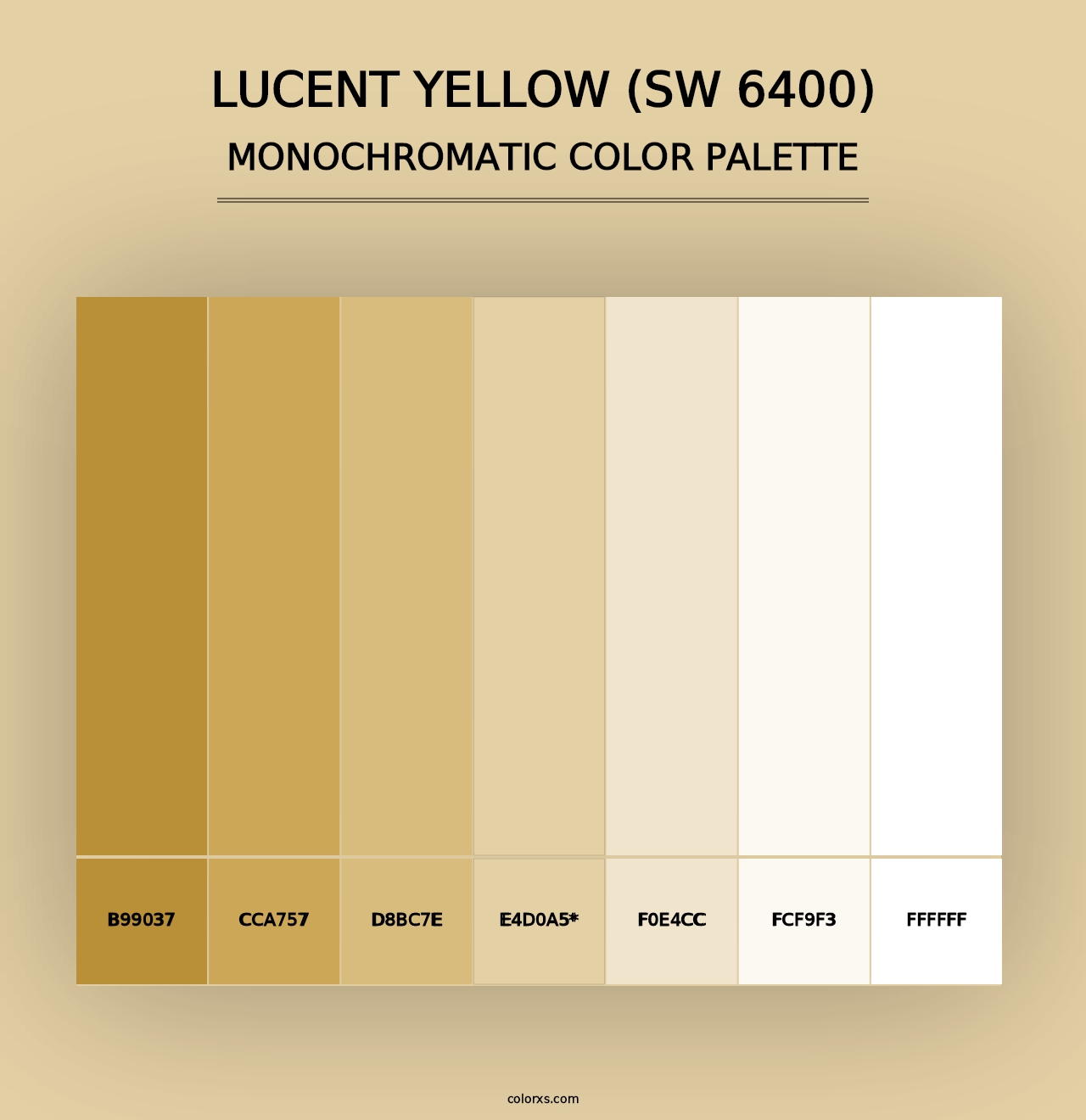 Lucent Yellow (SW 6400) - Monochromatic Color Palette