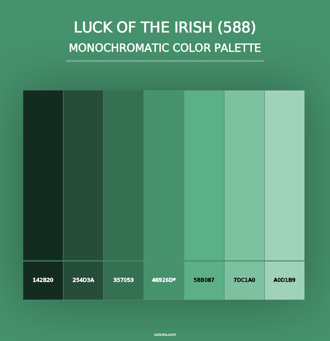 Luck of the Irish (588) - Monochromatic Color Palette