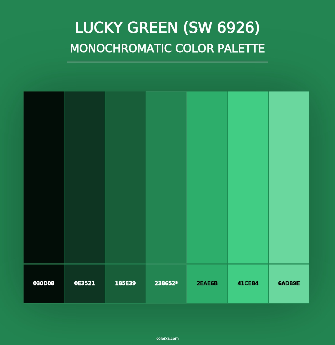 Lucky Green (SW 6926) - Monochromatic Color Palette