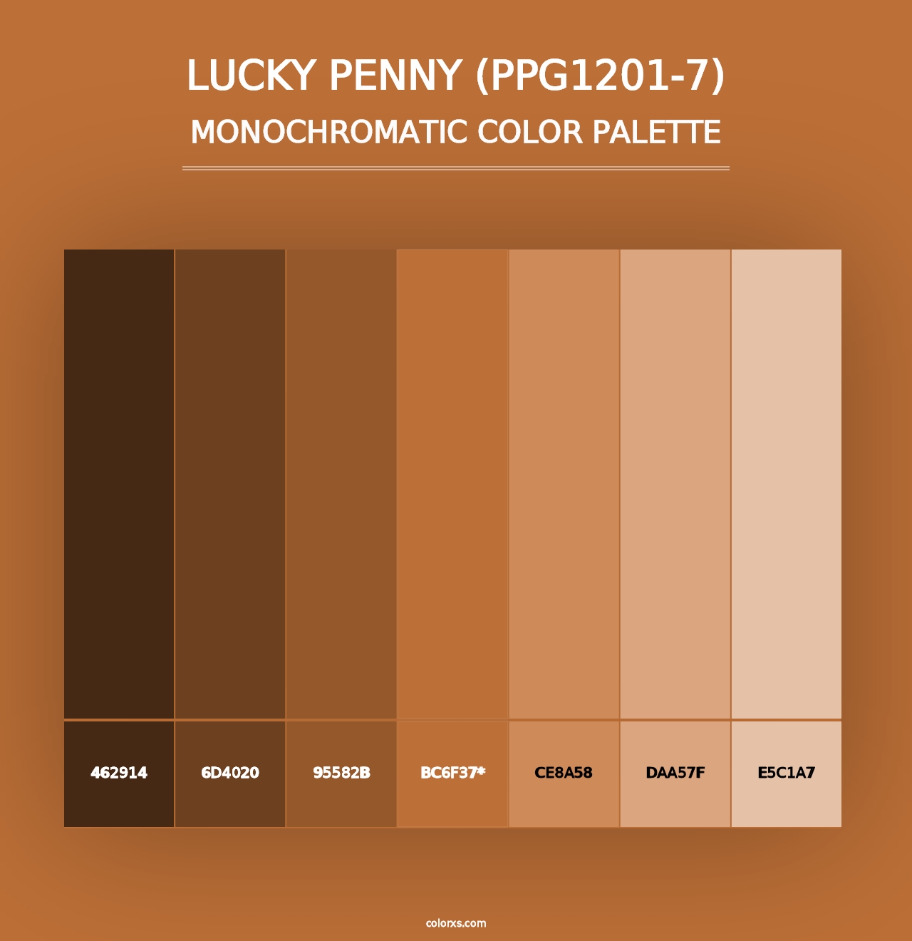 Lucky Penny (PPG1201-7) - Monochromatic Color Palette