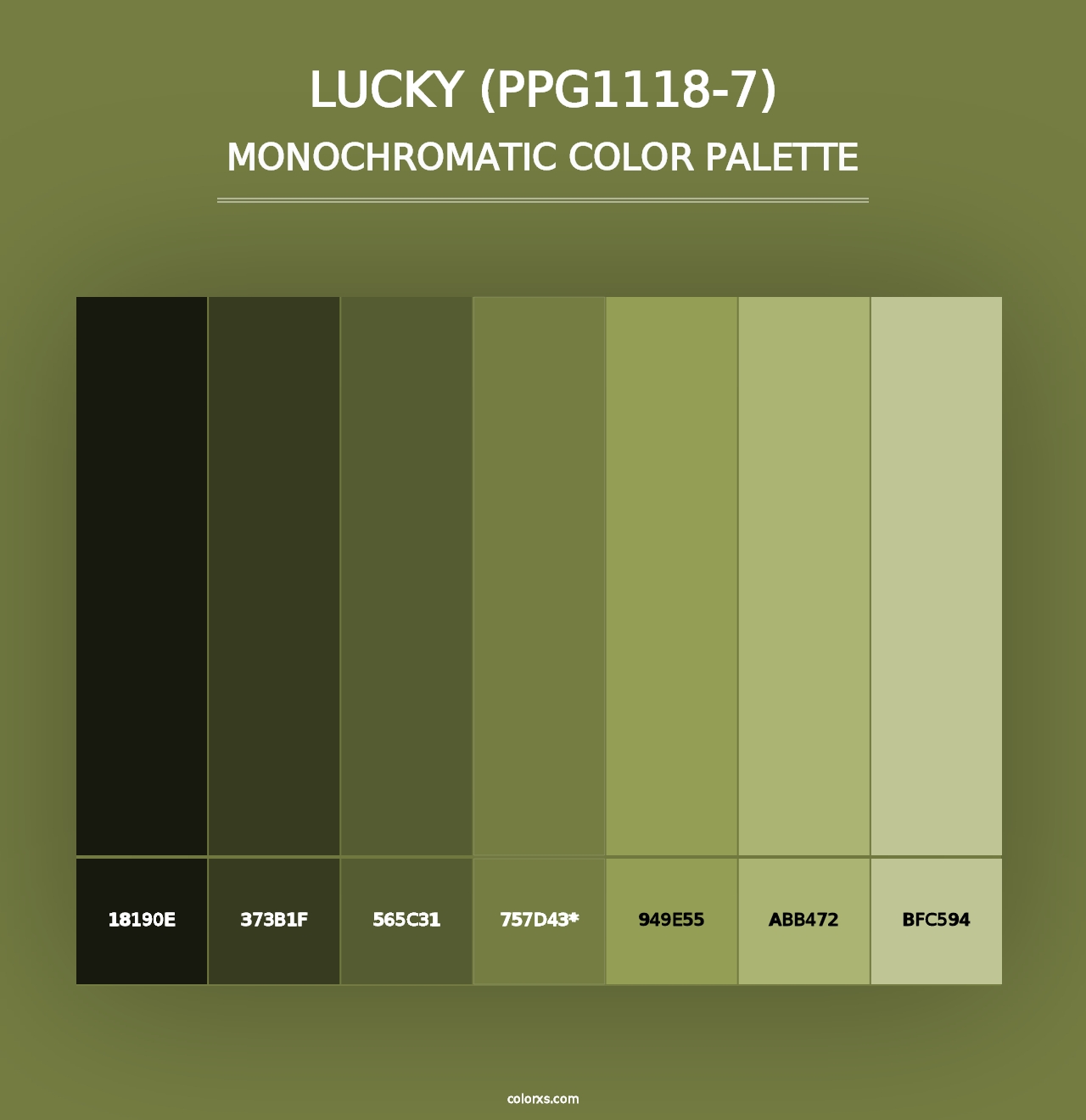 Lucky (PPG1118-7) - Monochromatic Color Palette