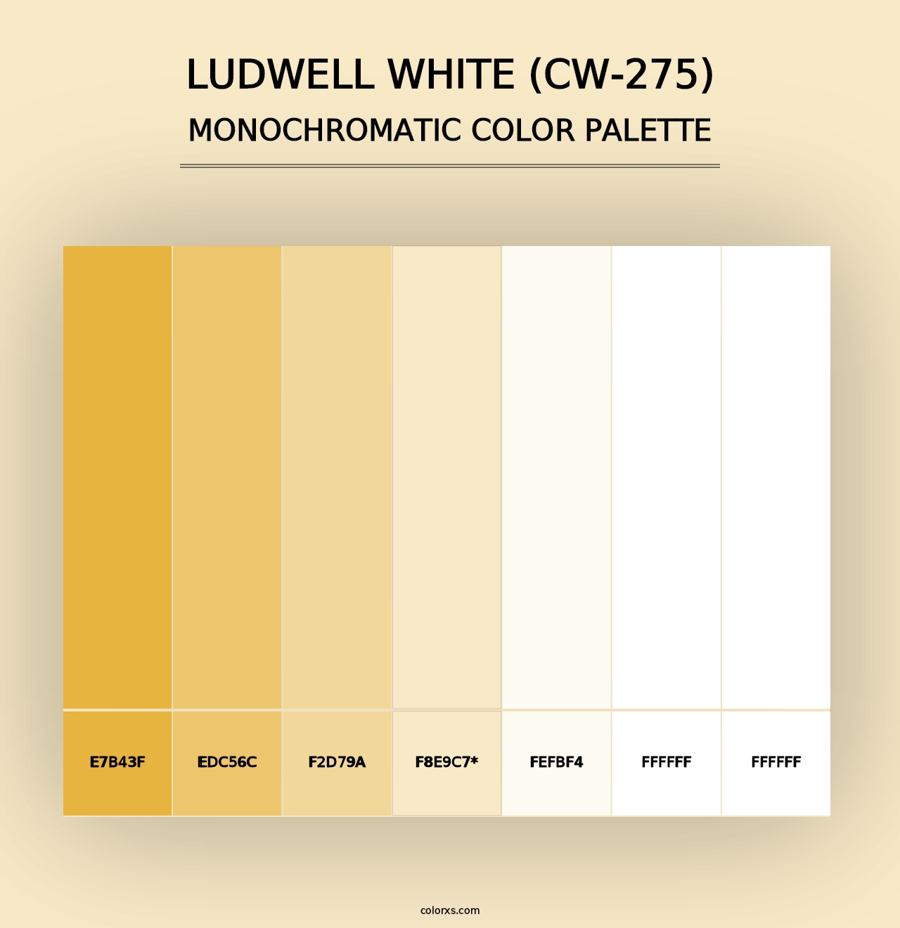 Ludwell White (CW-275) - Monochromatic Color Palette