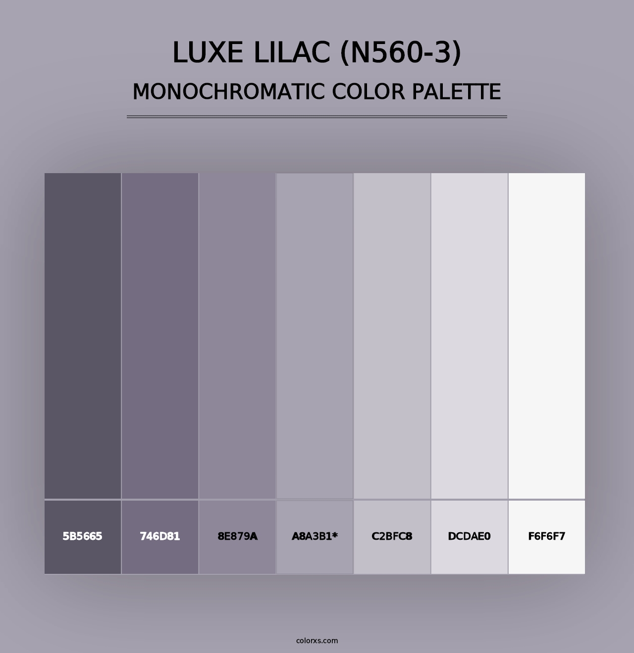 Luxe Lilac (N560-3) - Monochromatic Color Palette