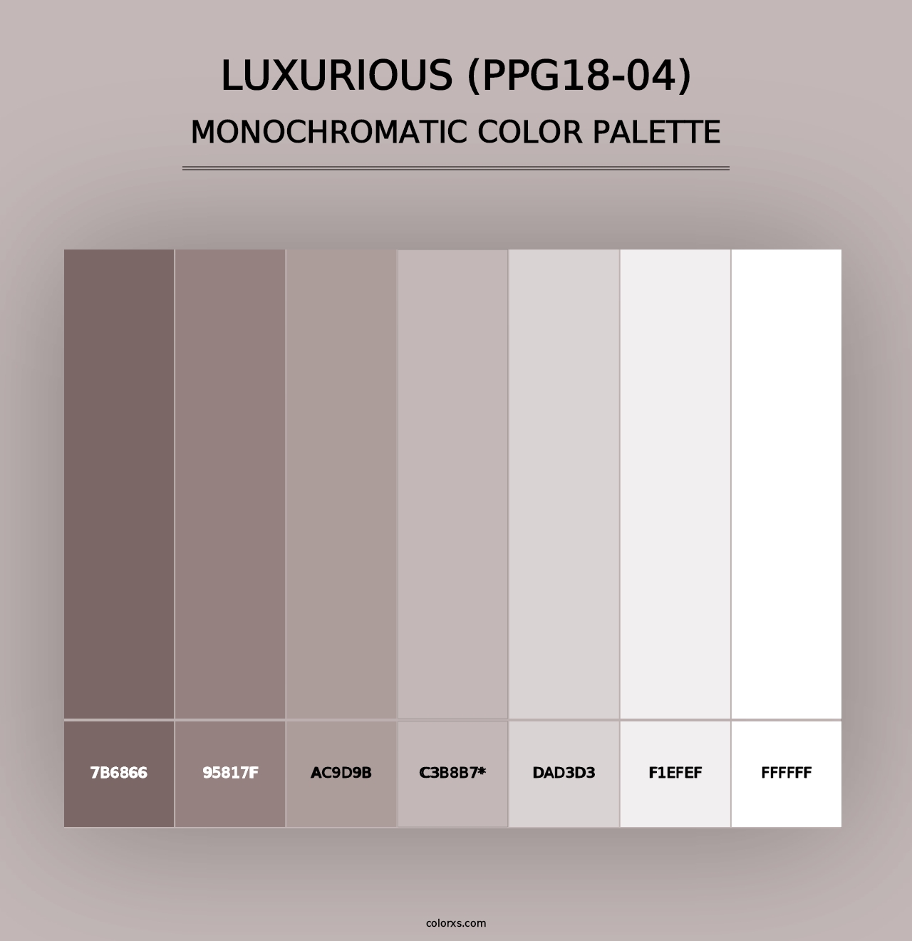 Luxurious (PPG18-04) - Monochromatic Color Palette