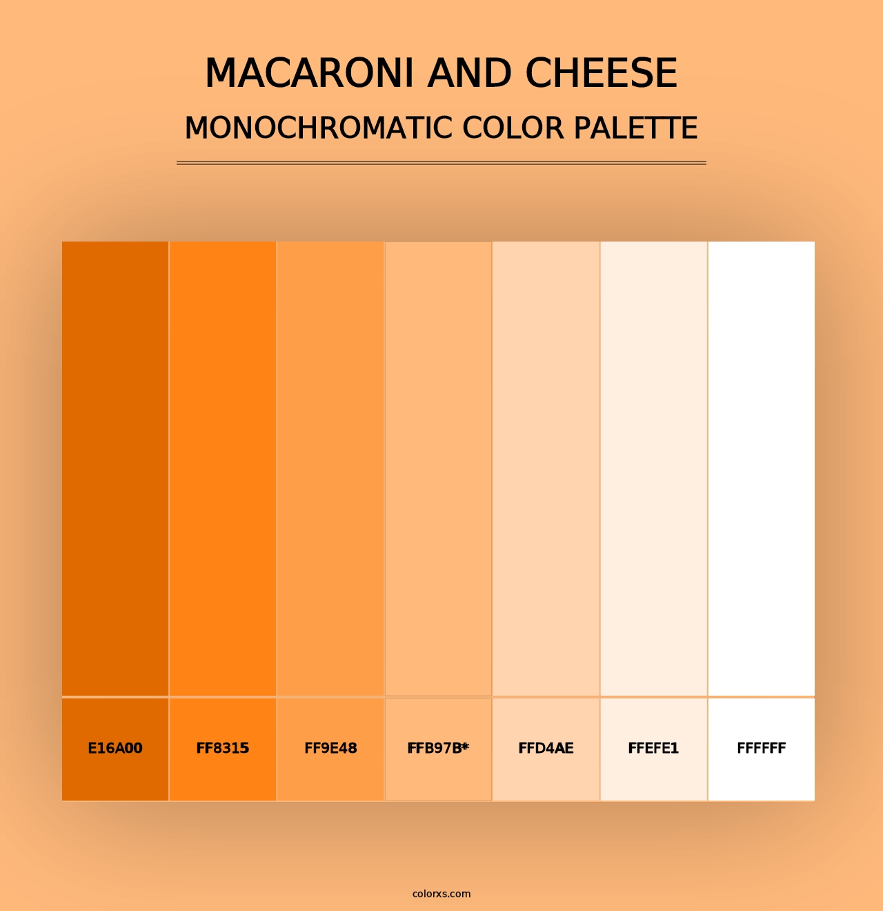 Macaroni and Cheese - Monochromatic Color Palette