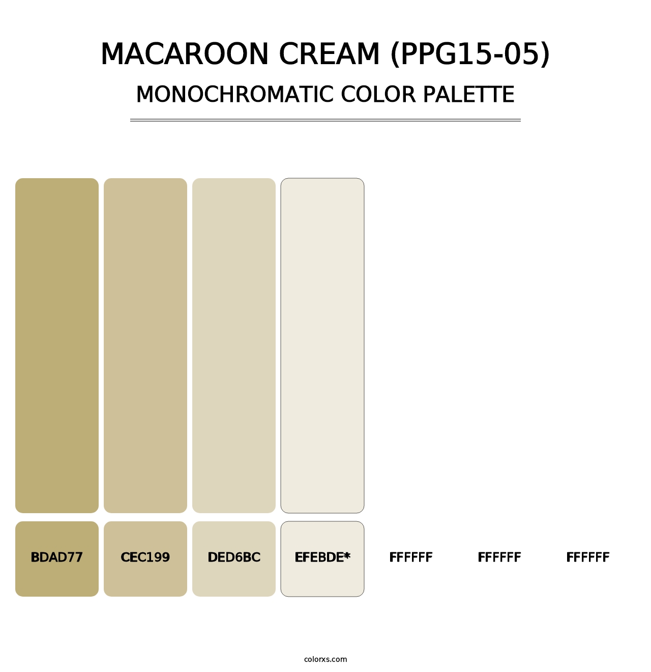 Macaroon Cream (PPG15-05) - Monochromatic Color Palette