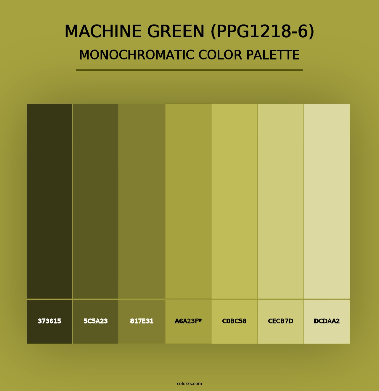 Machine Green (PPG1218-6) - Monochromatic Color Palette