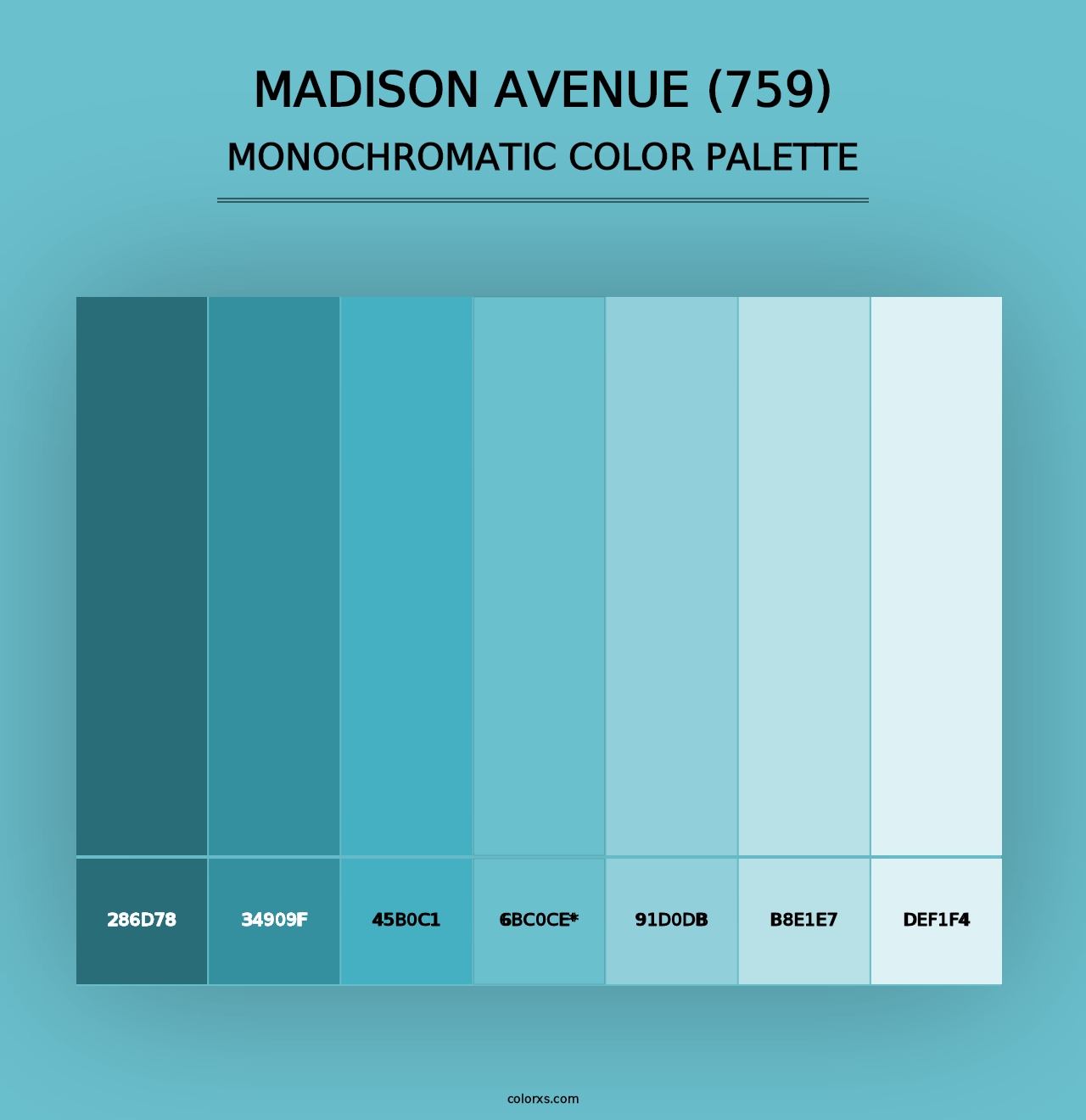 Madison Avenue (759) - Monochromatic Color Palette