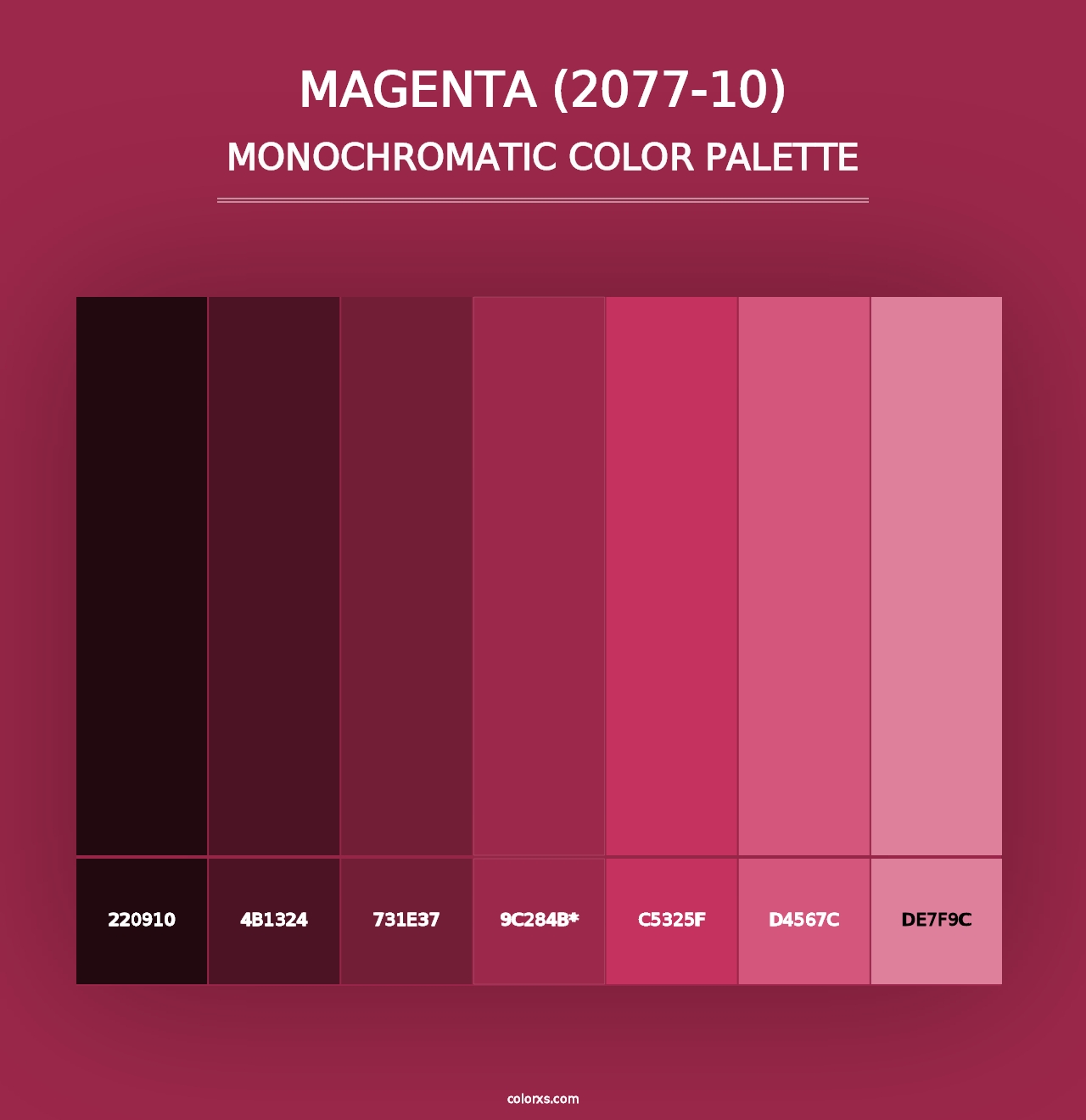 Magenta (2077-10) - Monochromatic Color Palette