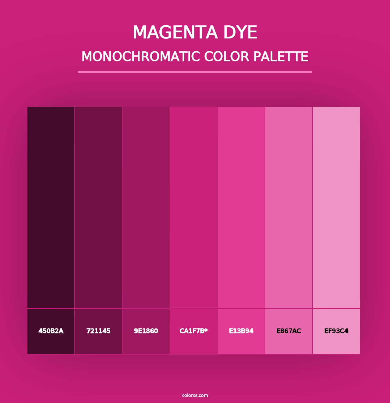 Magenta Dye - Monochromatic Color Palette