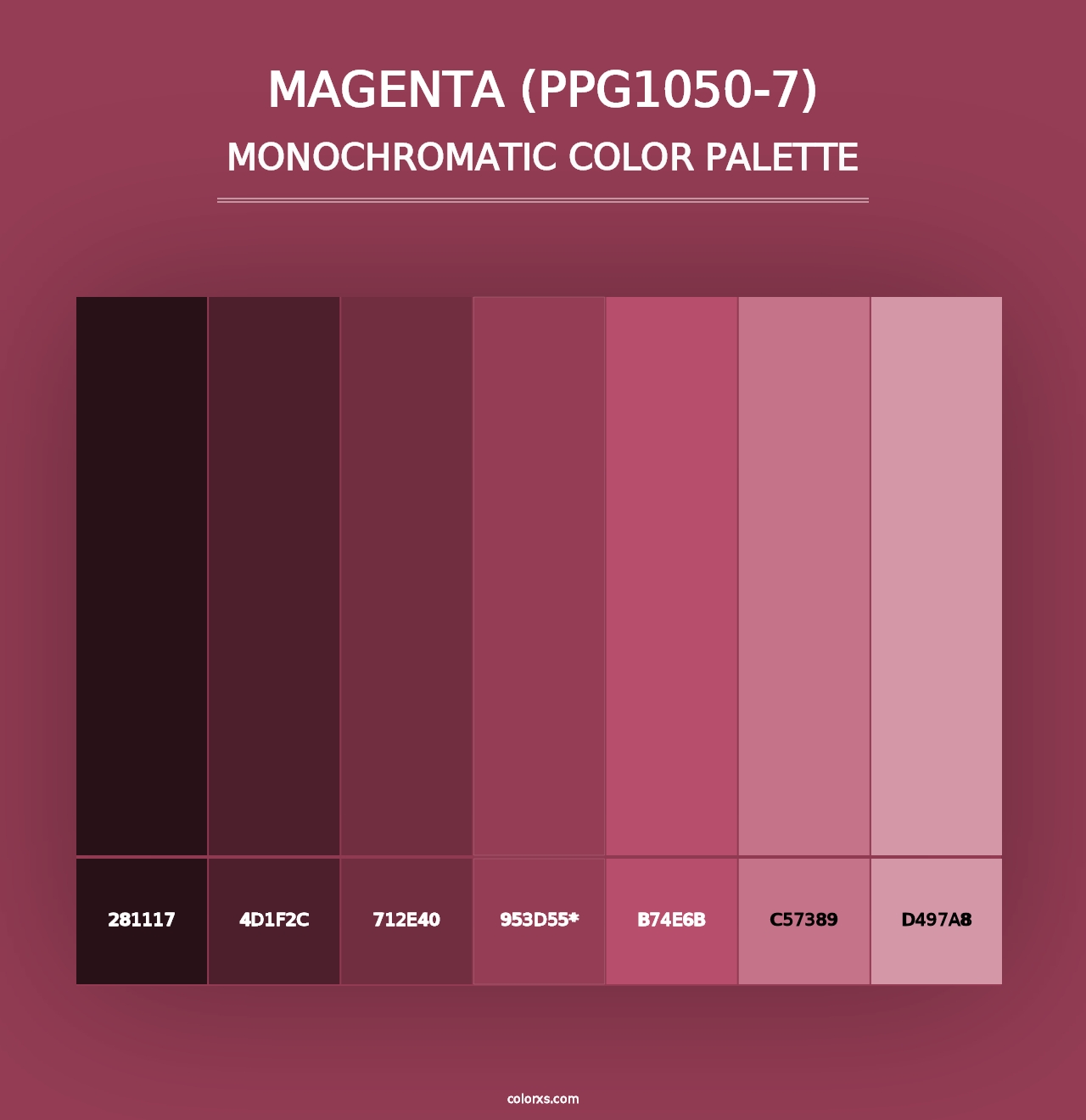 Magenta (PPG1050-7) - Monochromatic Color Palette