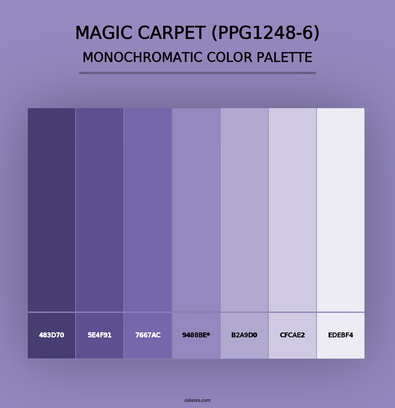 Magic Carpet (PPG1248-6) - Monochromatic Color Palette