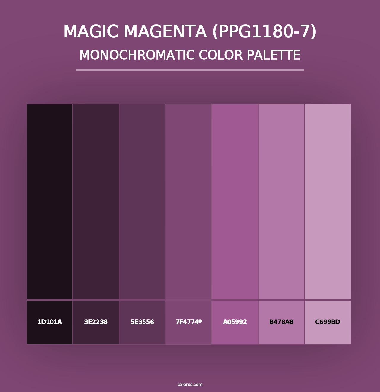 Magic Magenta (PPG1180-7) - Monochromatic Color Palette