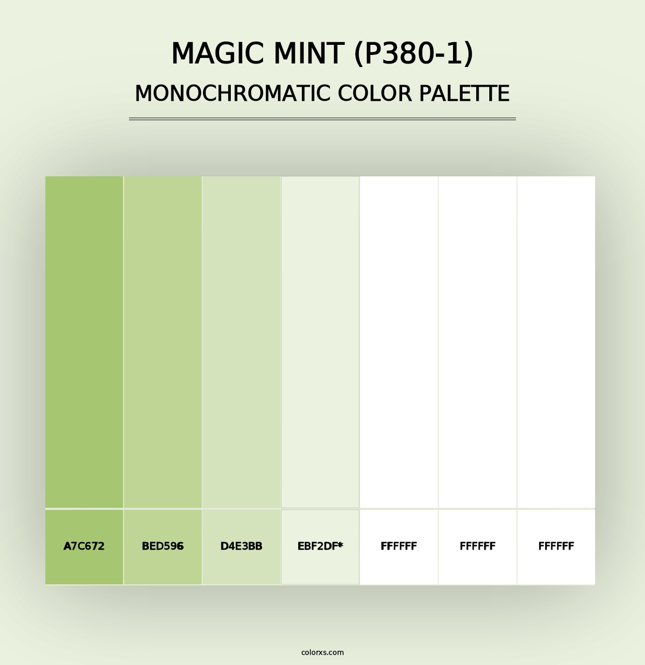 Magic Mint (P380-1) - Monochromatic Color Palette