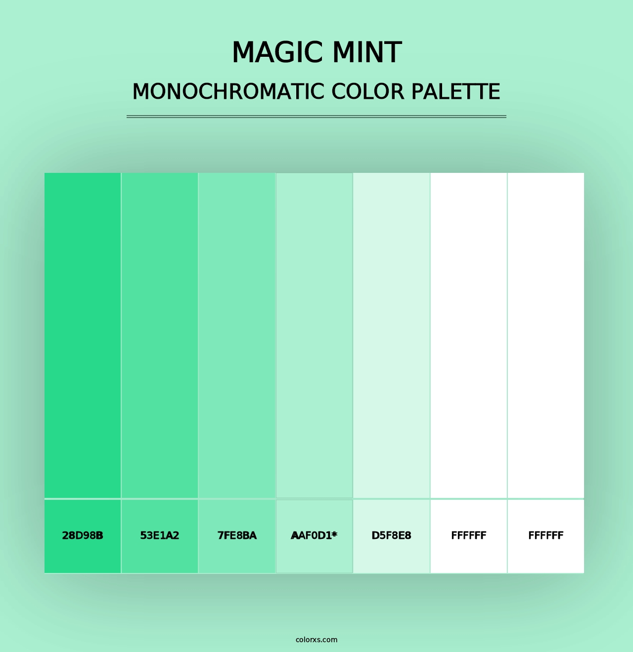 Magic Mint - Monochromatic Color Palette