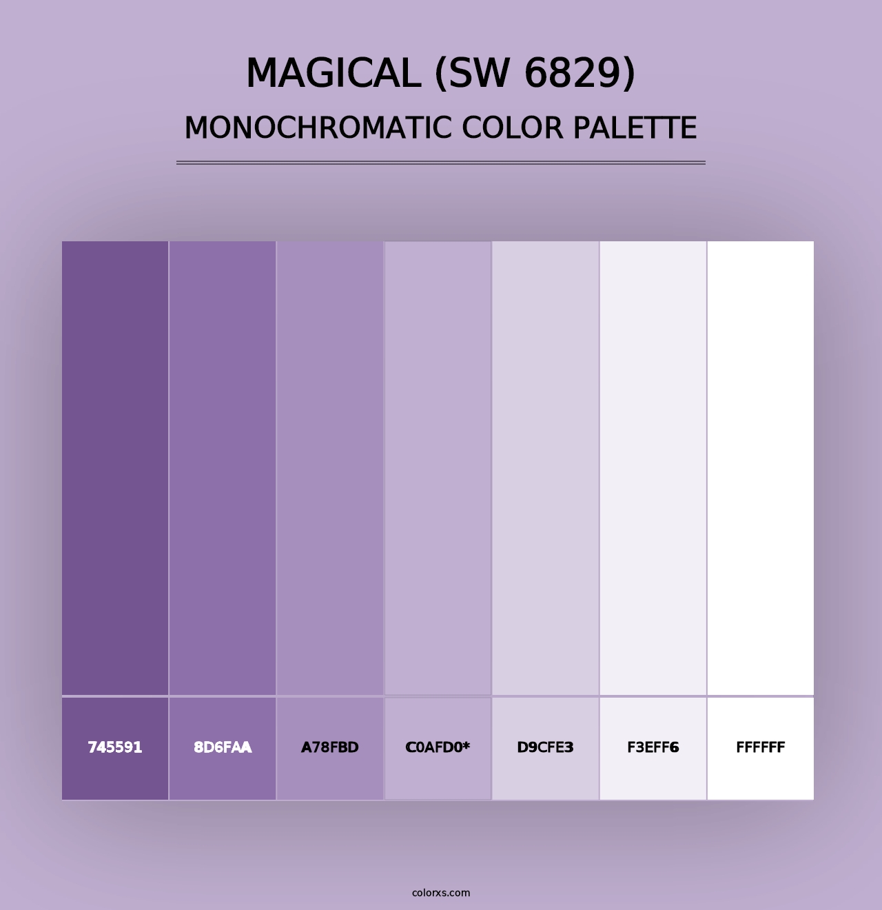 Magical (SW 6829) - Monochromatic Color Palette