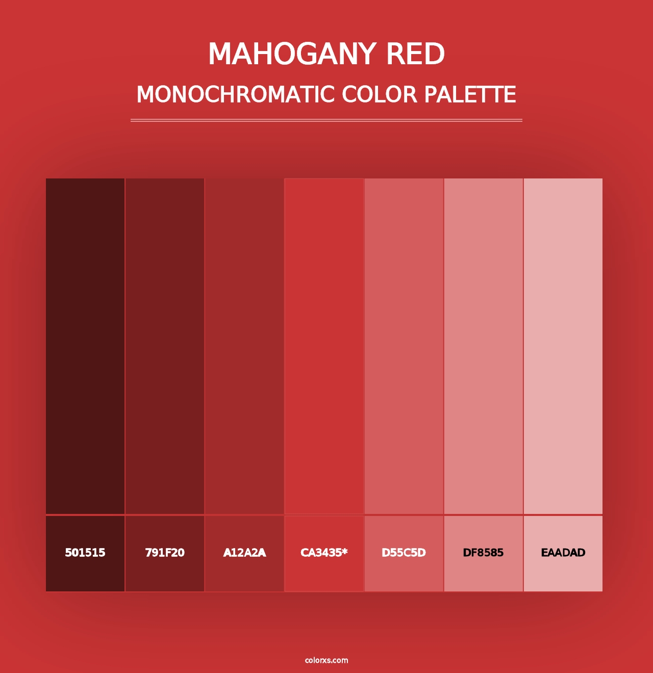 Mahogany Red - Monochromatic Color Palette