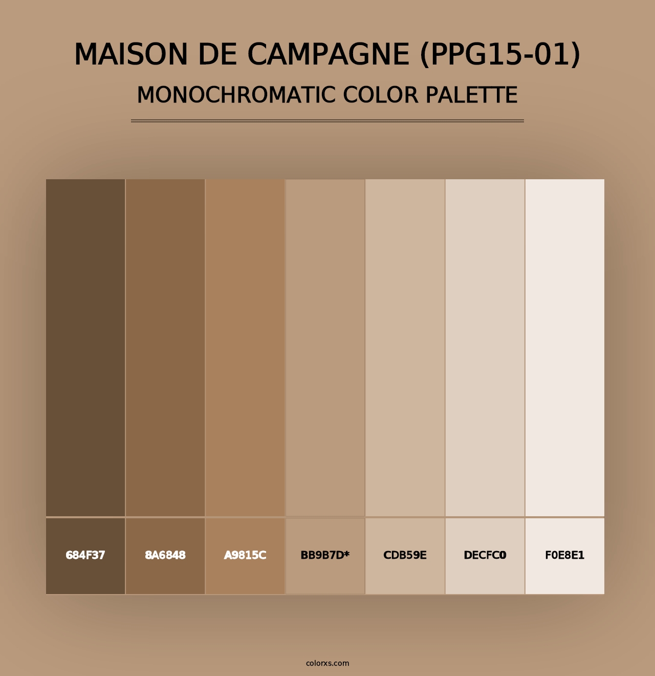 Maison De Campagne (PPG15-01) - Monochromatic Color Palette