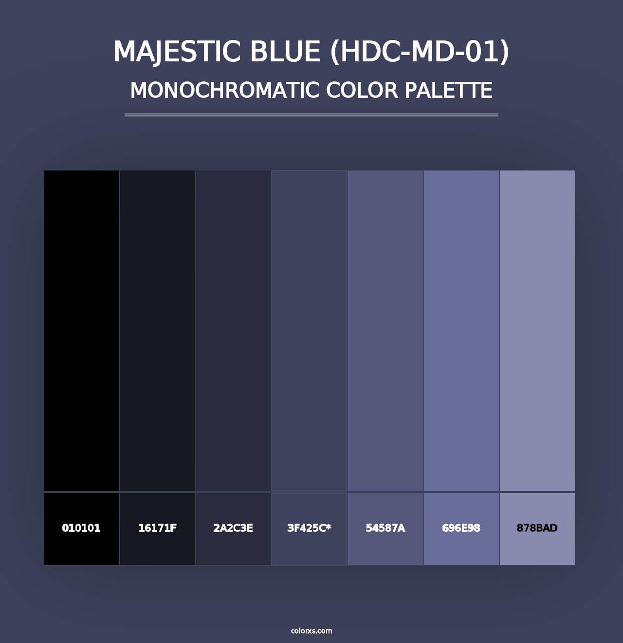 Majestic Blue (HDC-MD-01) - Monochromatic Color Palette