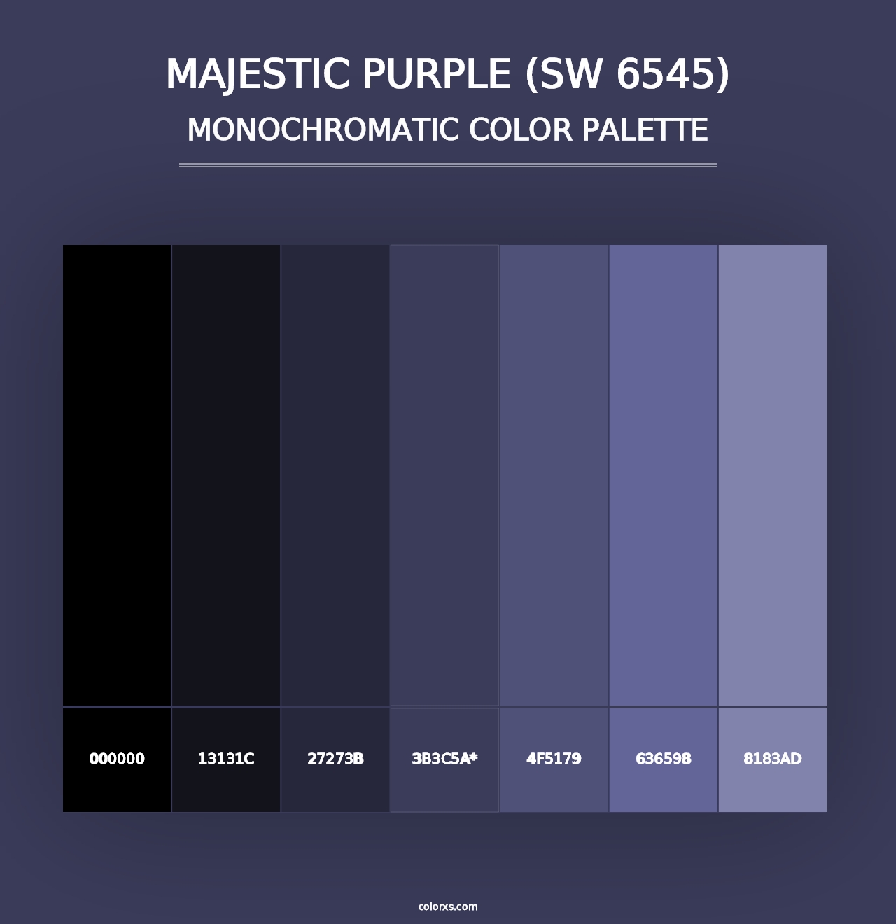 Majestic Purple (SW 6545) - Monochromatic Color Palette