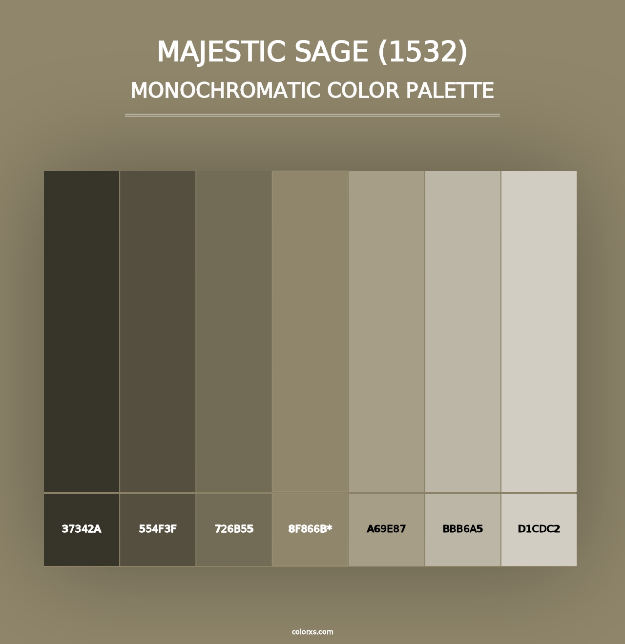 Majestic Sage (1532) - Monochromatic Color Palette