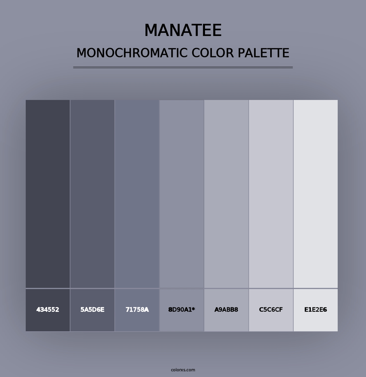 Manatee - Monochromatic Color Palette