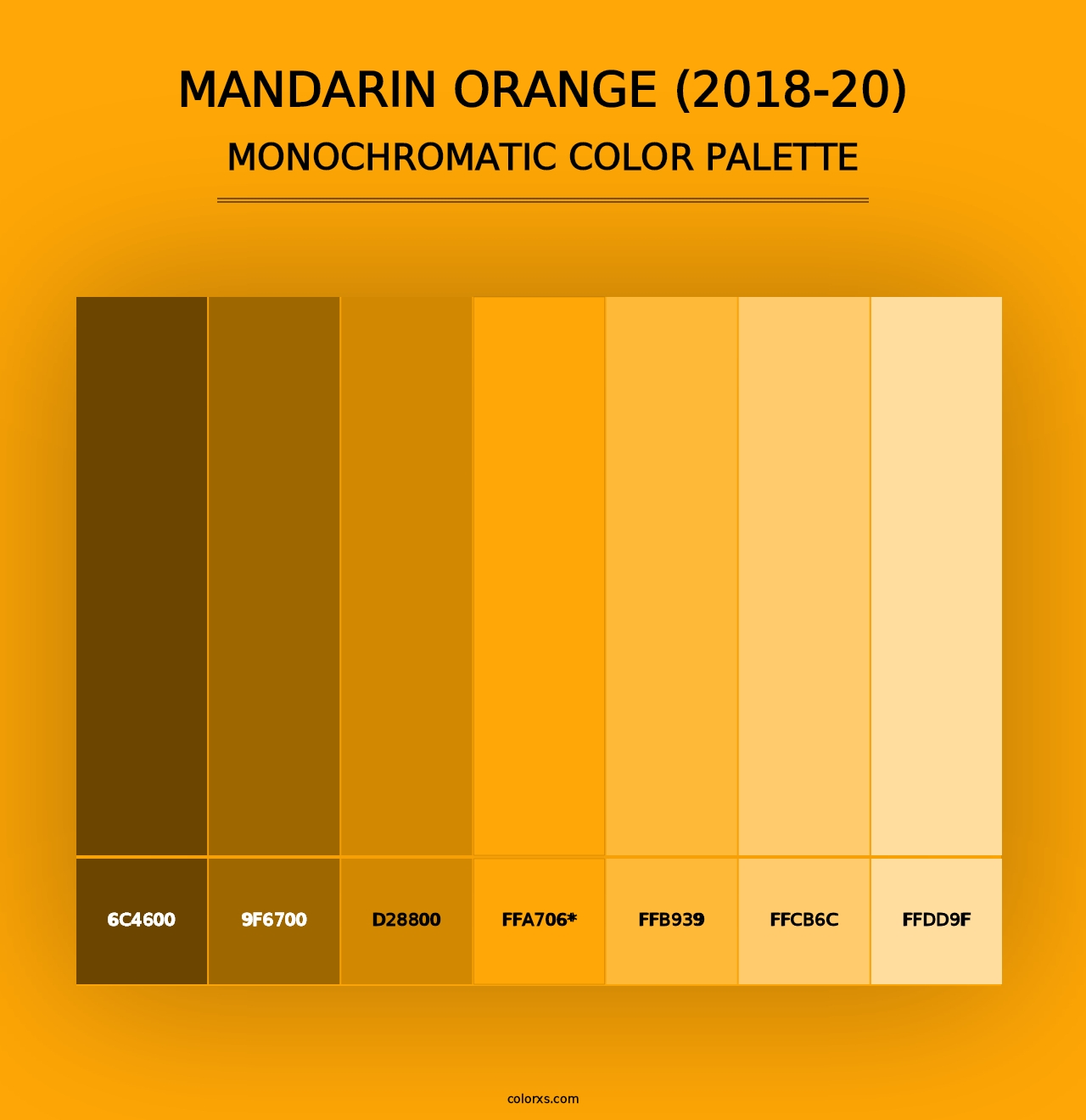 Mandarin Orange (2018-20) - Monochromatic Color Palette