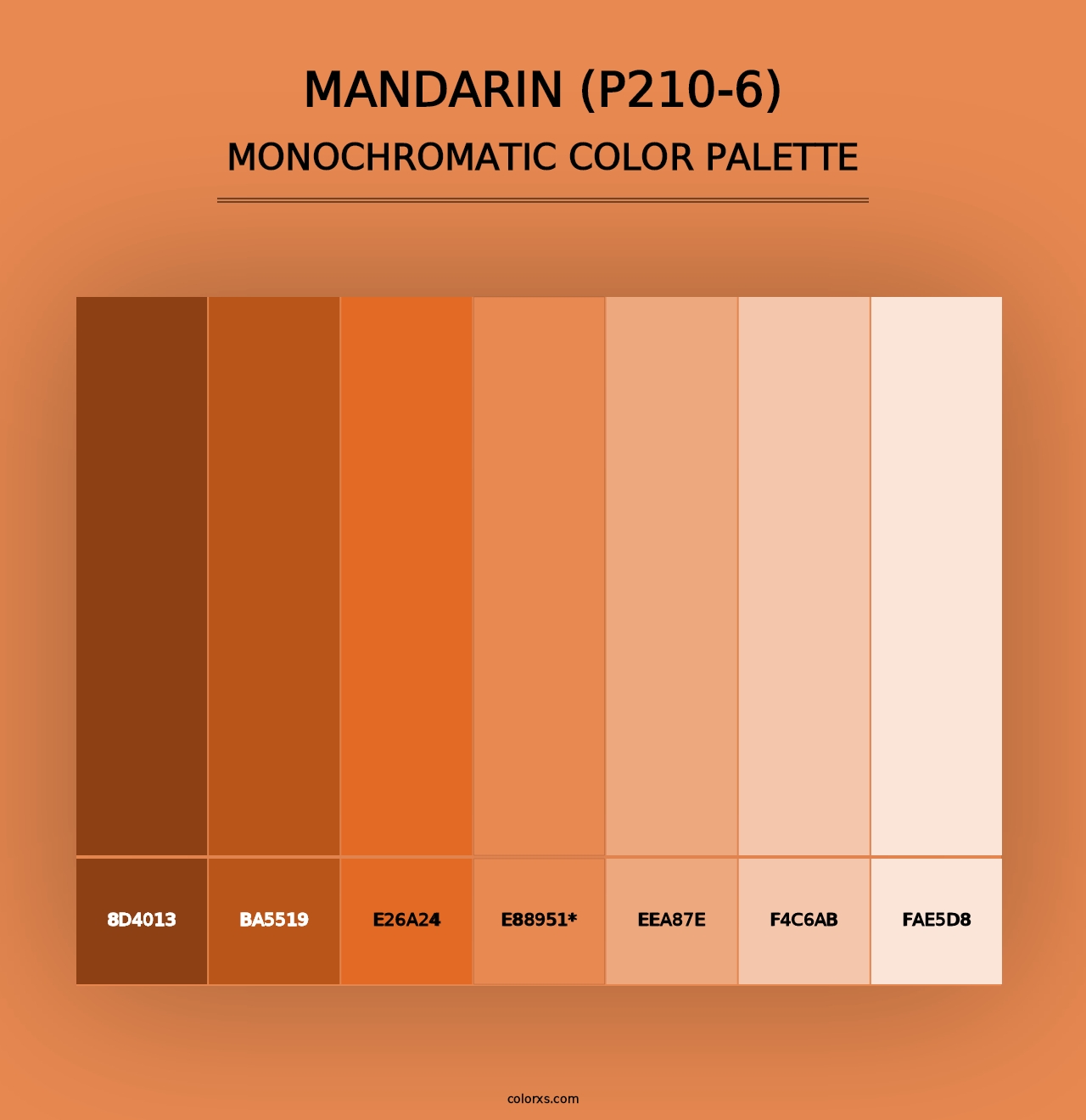 Mandarin (P210-6) - Monochromatic Color Palette