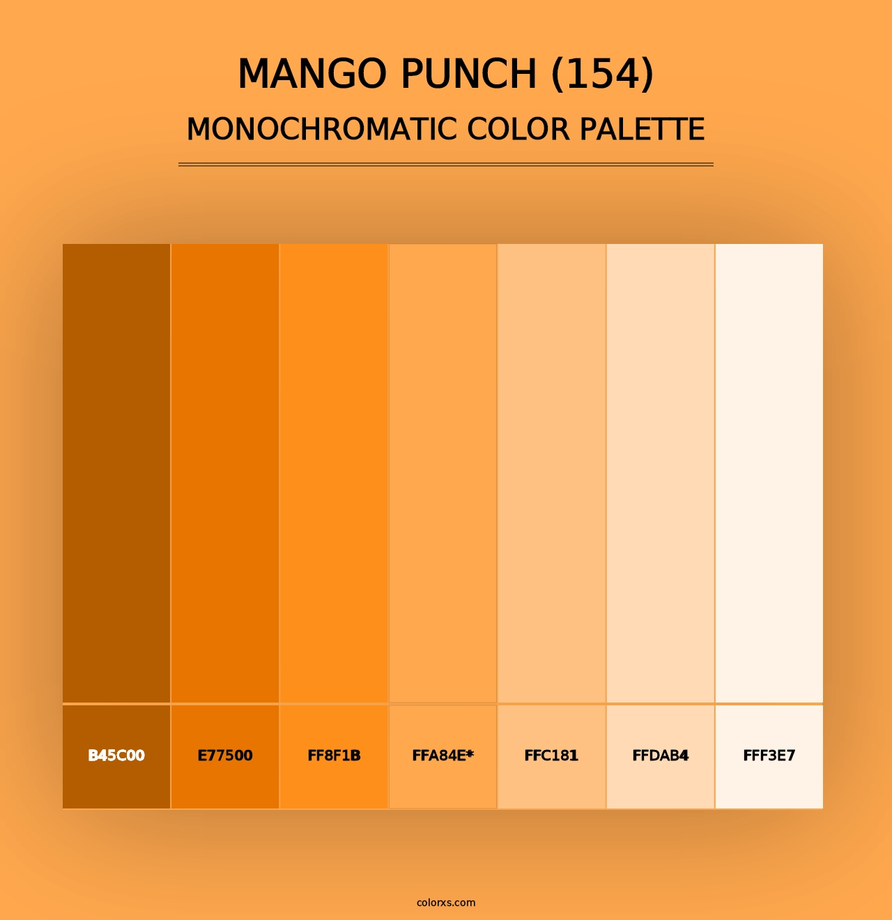 Mango Punch (154) - Monochromatic Color Palette