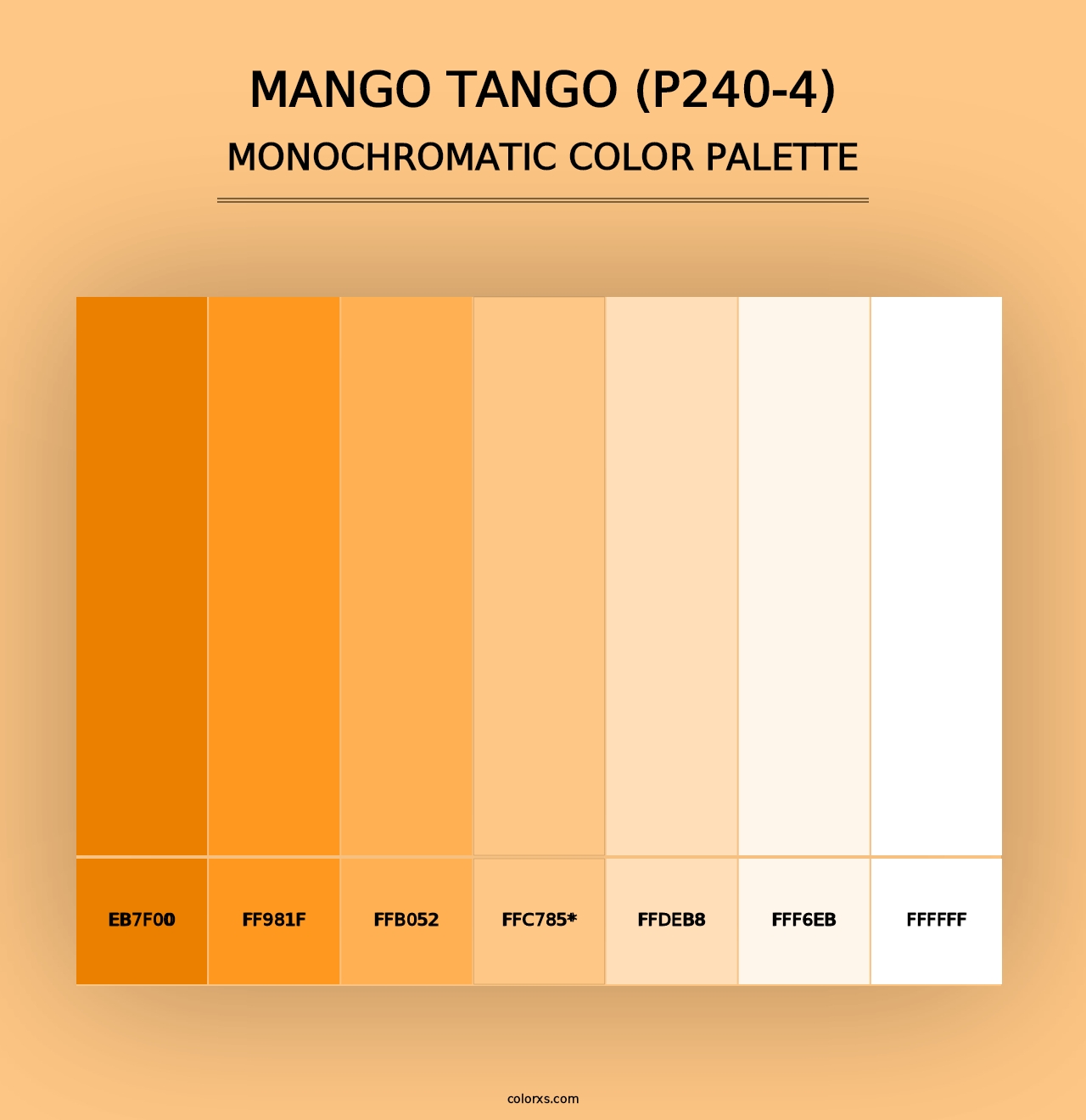 Mango Tango (P240-4) - Monochromatic Color Palette