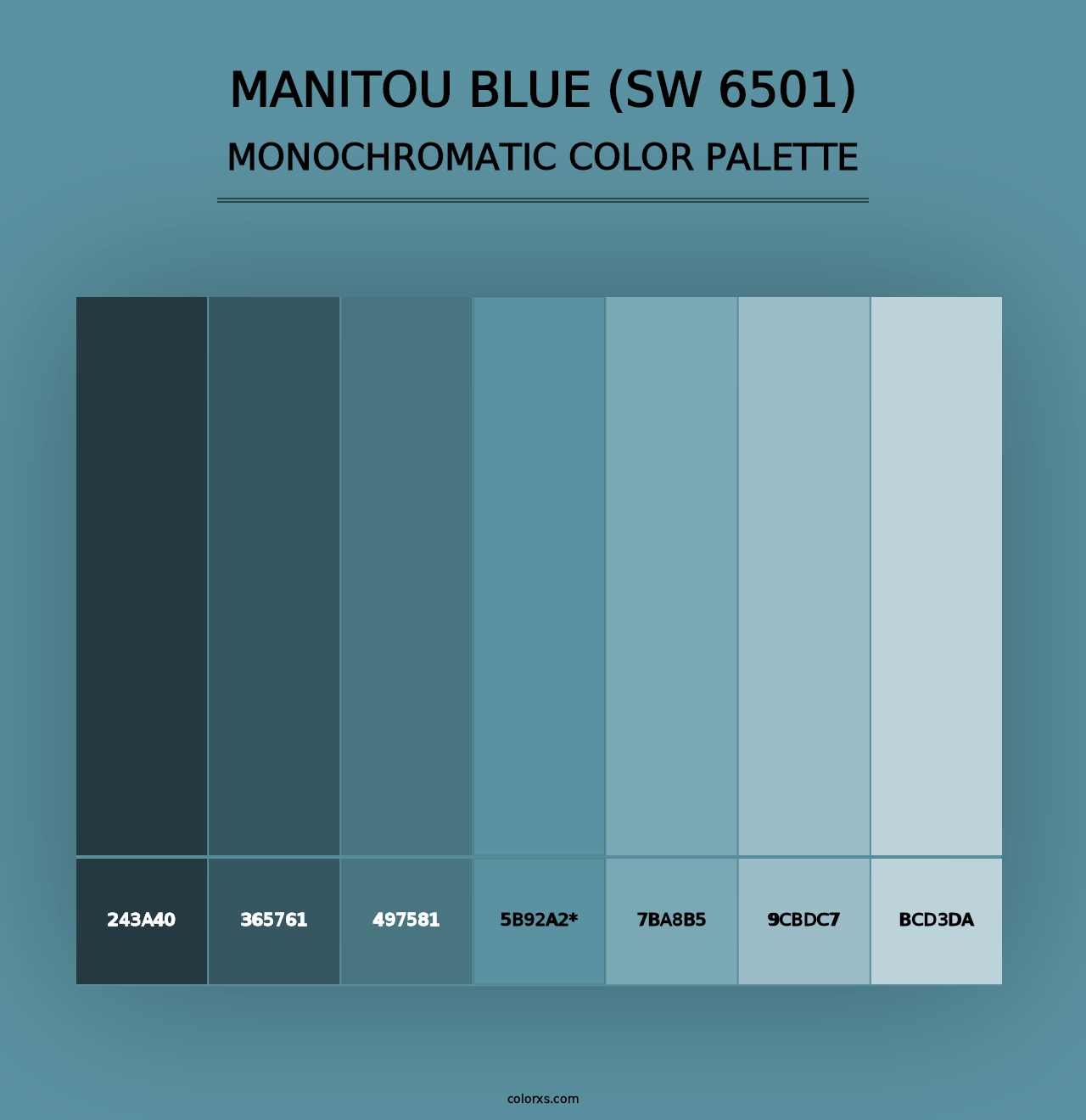 Manitou Blue (SW 6501) - Monochromatic Color Palette