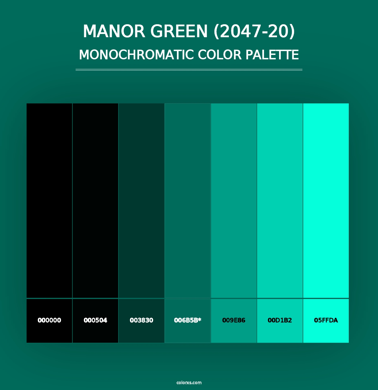 Manor Green (2047-20) - Monochromatic Color Palette