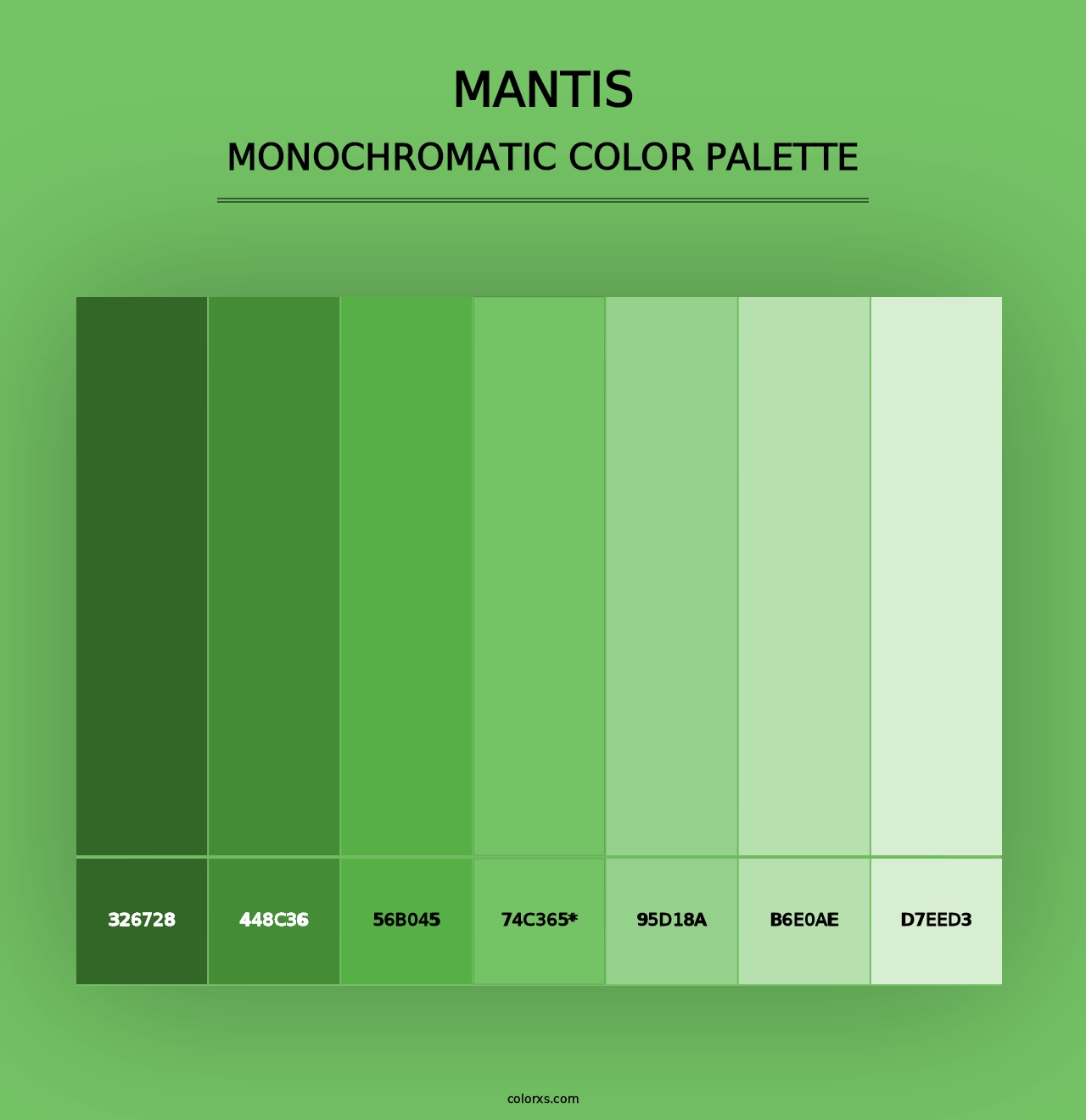 Mantis - Monochromatic Color Palette