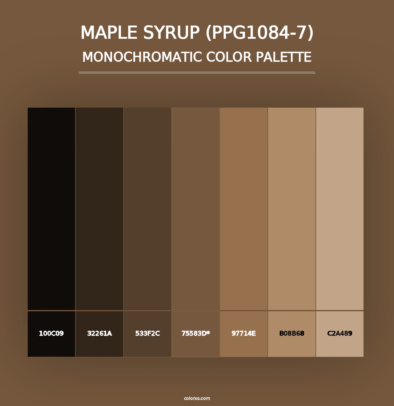 Maple Syrup (PPG1084-7) - Monochromatic Color Palette