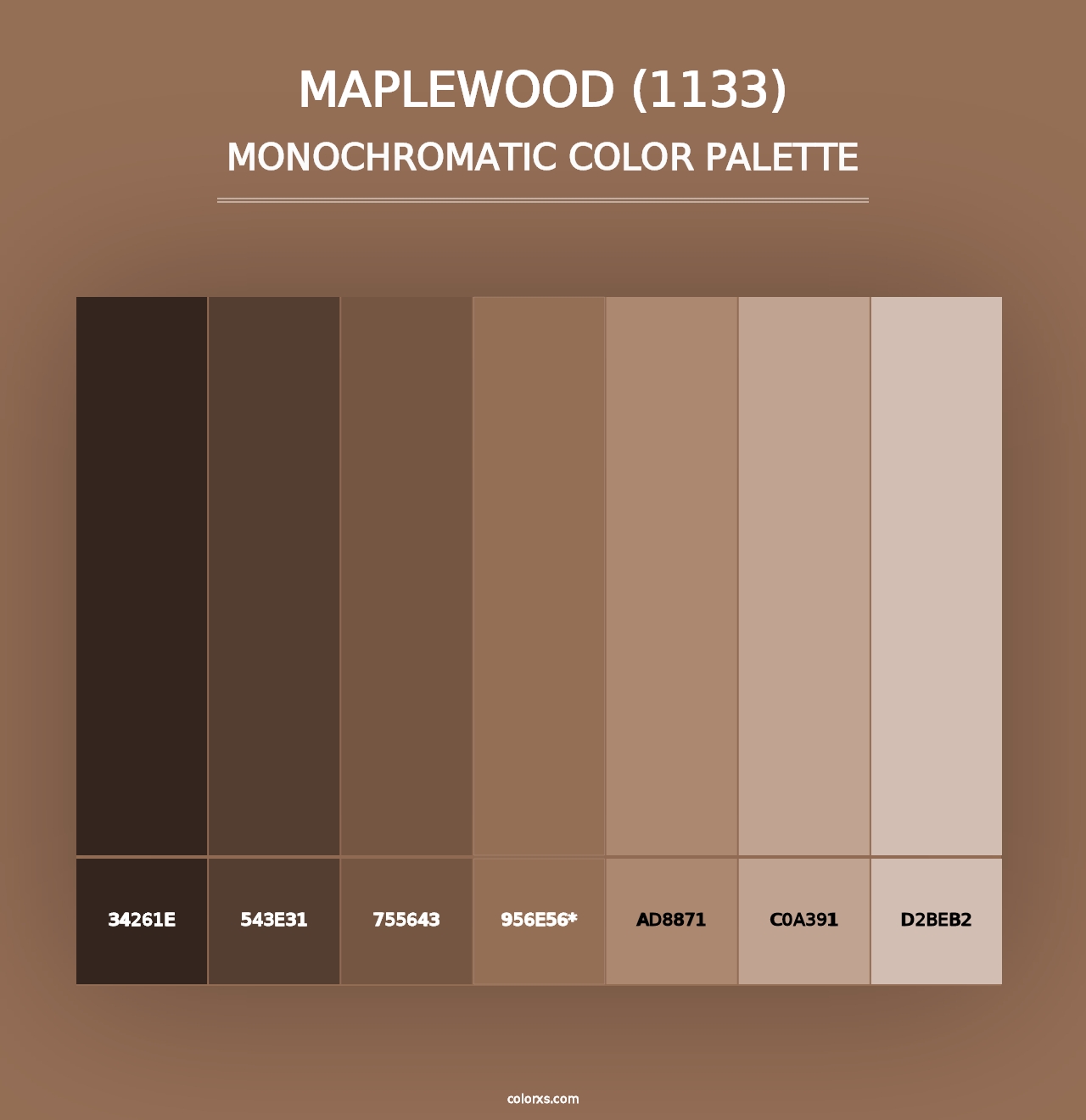 Maplewood (1133) - Monochromatic Color Palette