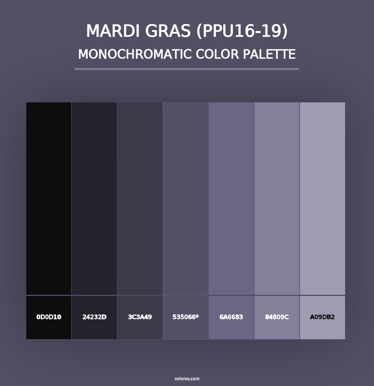 Mardi Gras (PPU16-19) - Monochromatic Color Palette